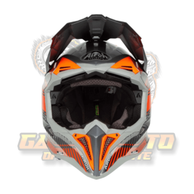 Airoh Aviator 3 Wave Carbon Motocross Helmet Orange/Chrome